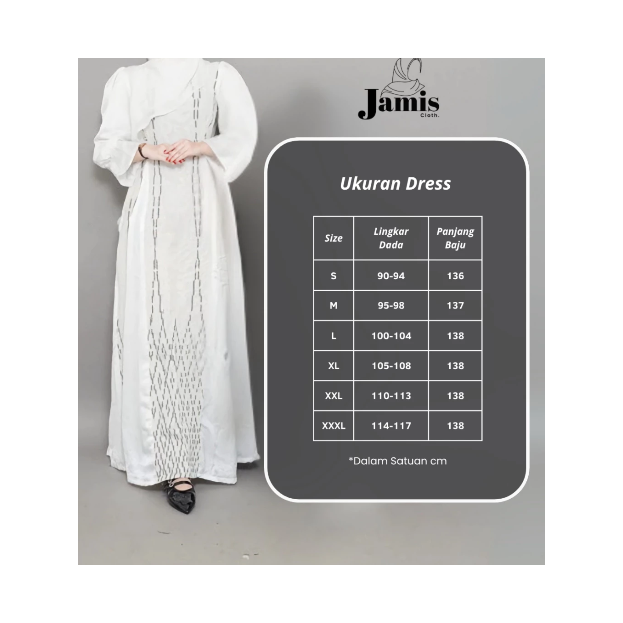  Jamis Dress Gamis Tenun Putih 