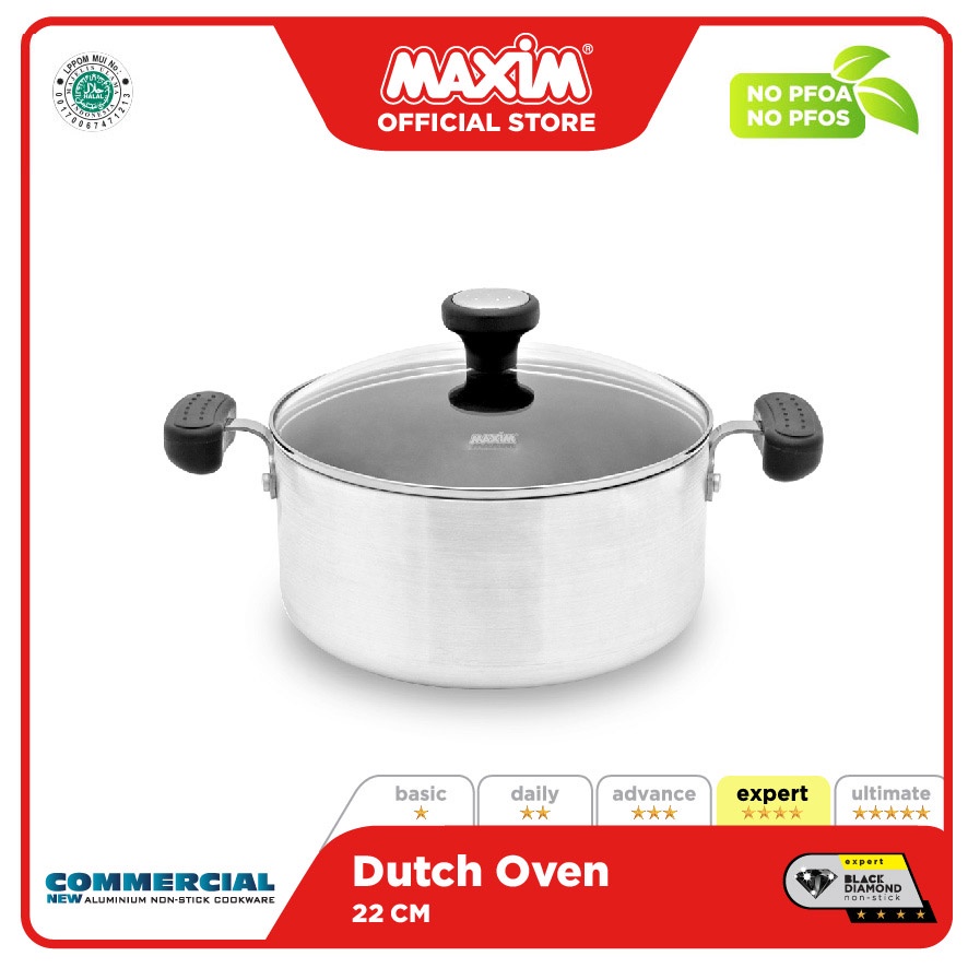 Maxim Indonesia Maxim New Commercial Panci Teflon Anti Lengket 22cm Dutch Oven NNCODO22DDT