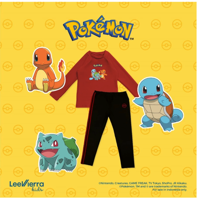 Lee Vierra Lee Vierra Pokémon Long Sleeve Two Piece Set Boys Baju Renang