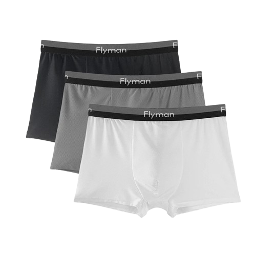 Flyman Nathalie Celana Dalam Boxer Ice Silk Mesh Pria ｜ FM 3385