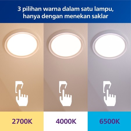 Philips Electronics Nederland B.V. Philips Radiantline LED Downlight SceneSwitch 9W 3 Warna  D105 