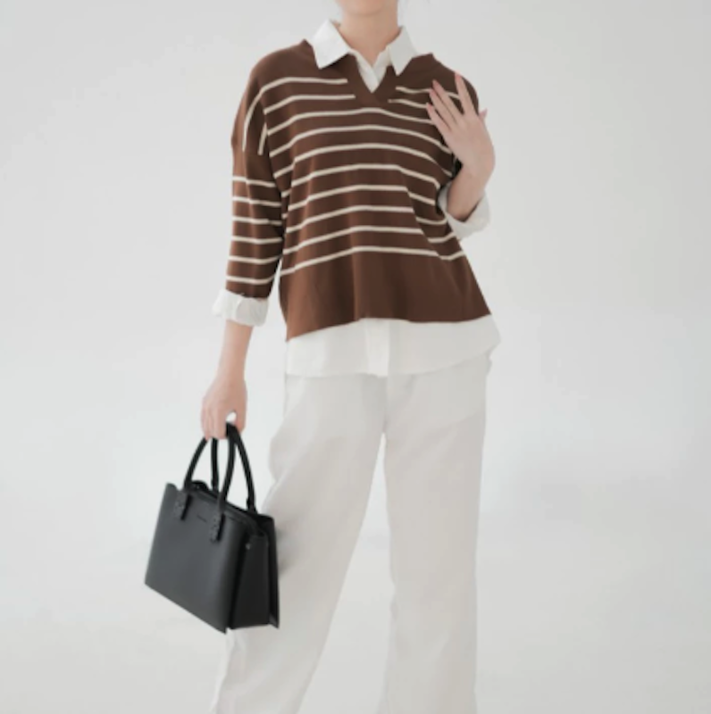 Queentin Sweater Wanita Rajut Crop 419