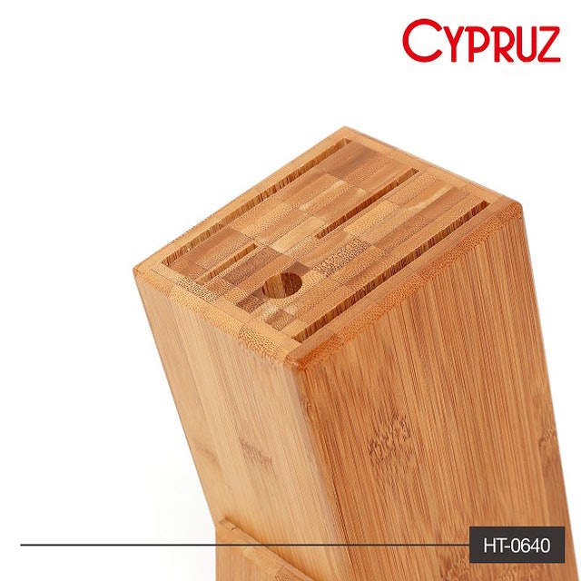 CYPRUZ HT-0640 Tempat Pisau Bambu 5 Lubang HT-0640