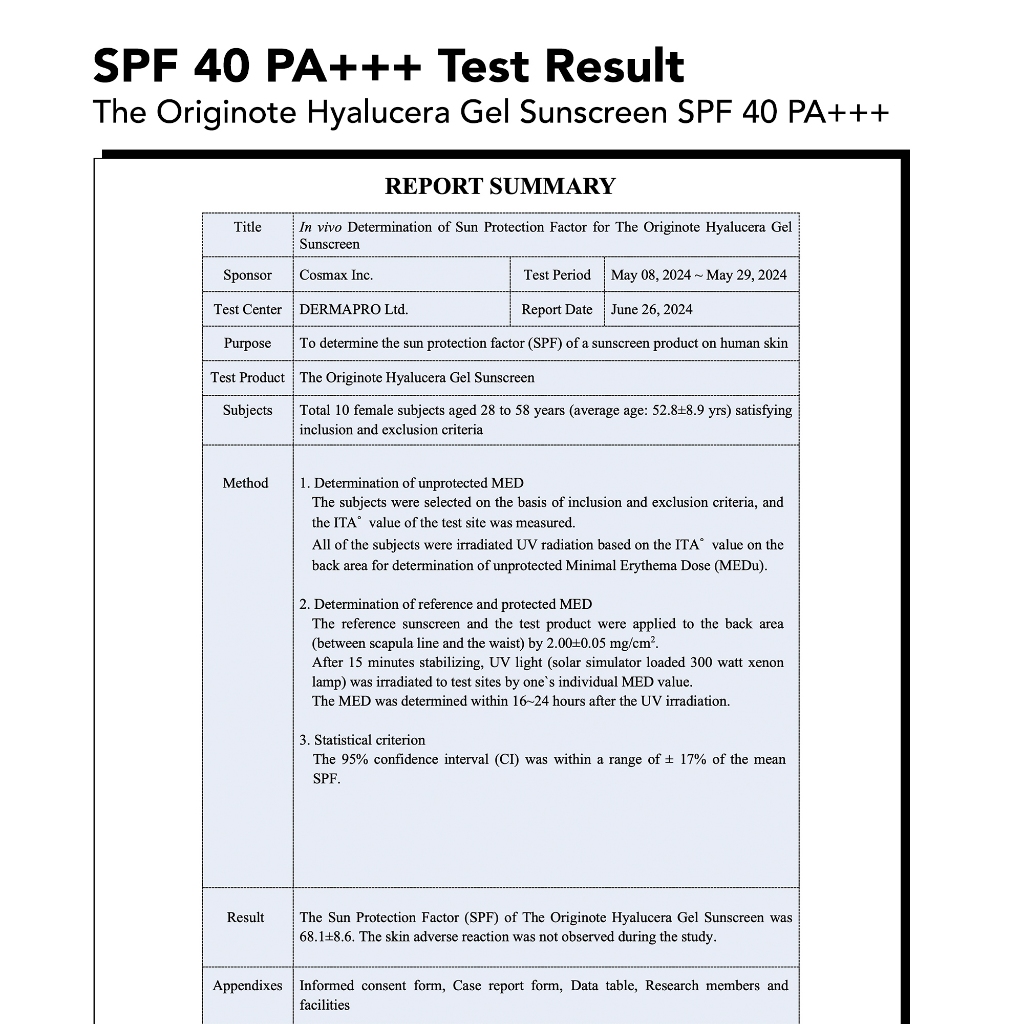The Originote The Originote The Originote Hyalucera Gel Sunscreen SPF 40 PA+++