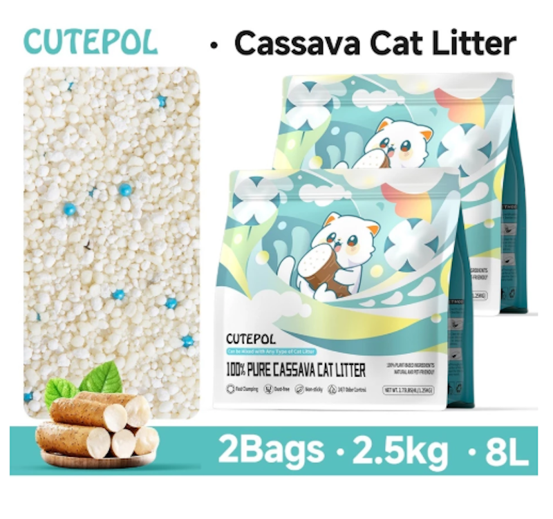 Cutepol 100% Pure Cassava Cat Litter 8 liter 2