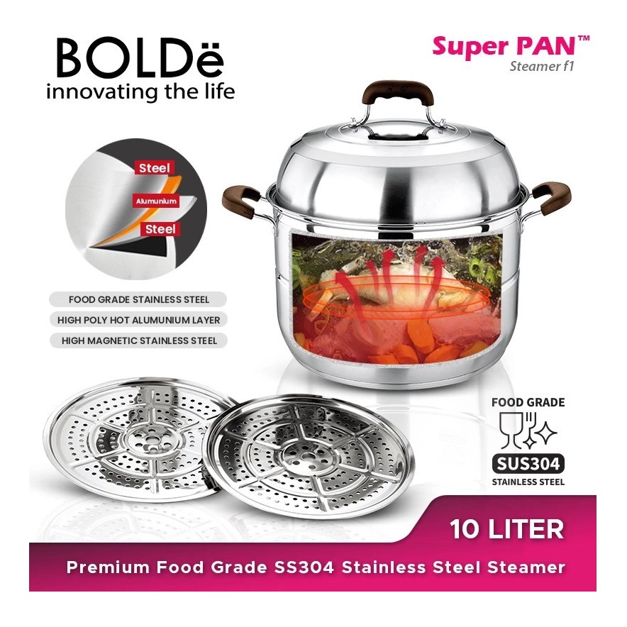 Bolde Inovasi Global  BOLDe Premium Food Grade Stainless Steel Steamer  SS 304