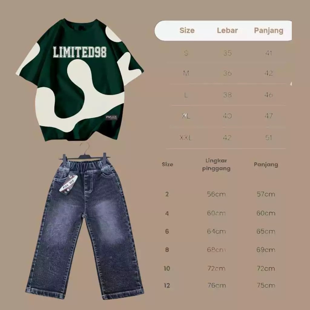  FOLLUX One Set Baju Oversize + Loose Jeans 