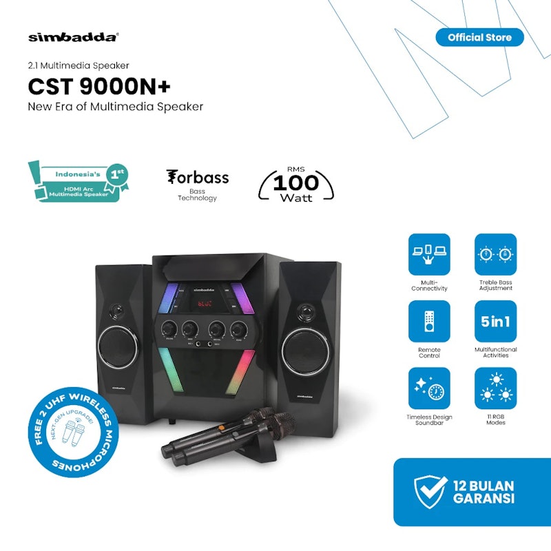 Simbadda® 2.1 Multimedia Speaker CST 9000N+