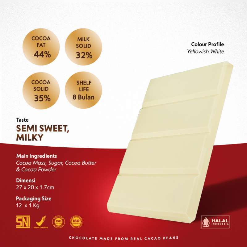 SCHOKO White Chocolate Couverture - Block