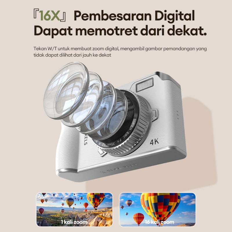 TKTKT Kamera Digital CCD 64MP