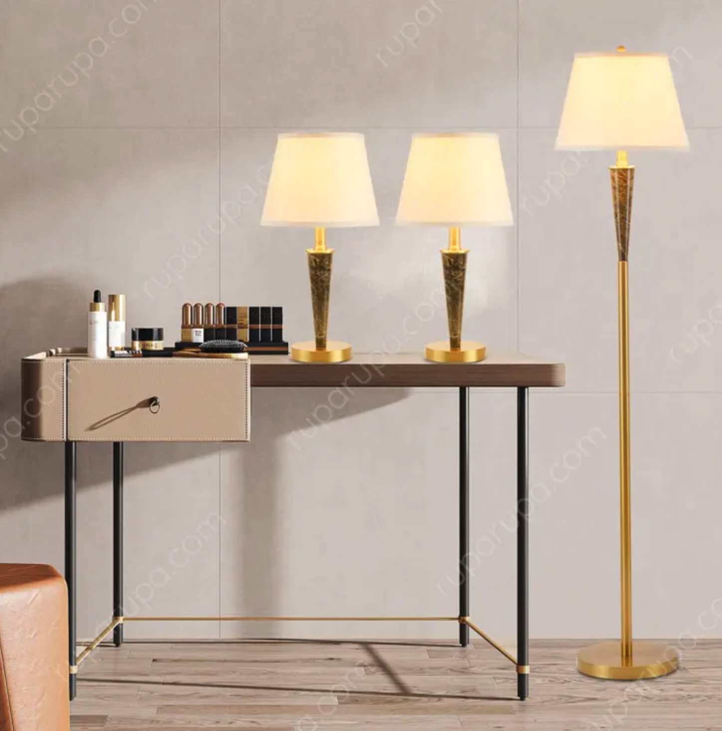 Eglare Set 3 Pcs Cassie Lampu Meja & Lampu Lantai Marble 3