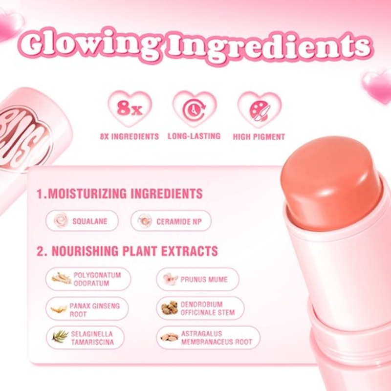 Multi-Use Watery Blush Stick Apricot Heart 2