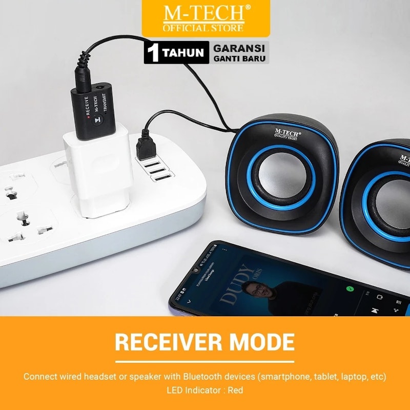M-Tech 2 in 1 Bluetooth Audio Transmitter Receiver 4