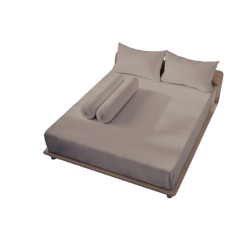 Kintakun Cotton Feel Sprei Set Fitted with Pocket Greige 1