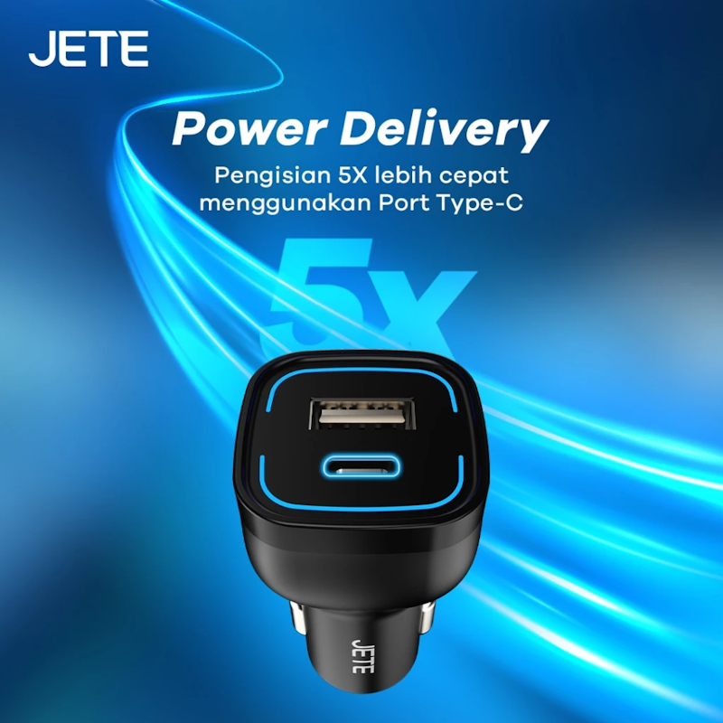 JETE Car Charger Power Delivery Dual Port 3
