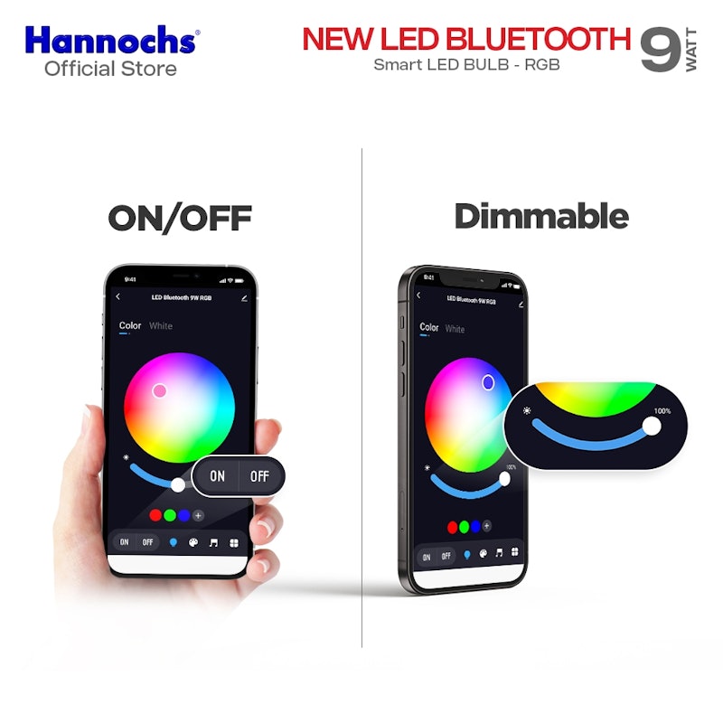 Hannochs Smart LED Bulb Bluetooth RGB 9W 5