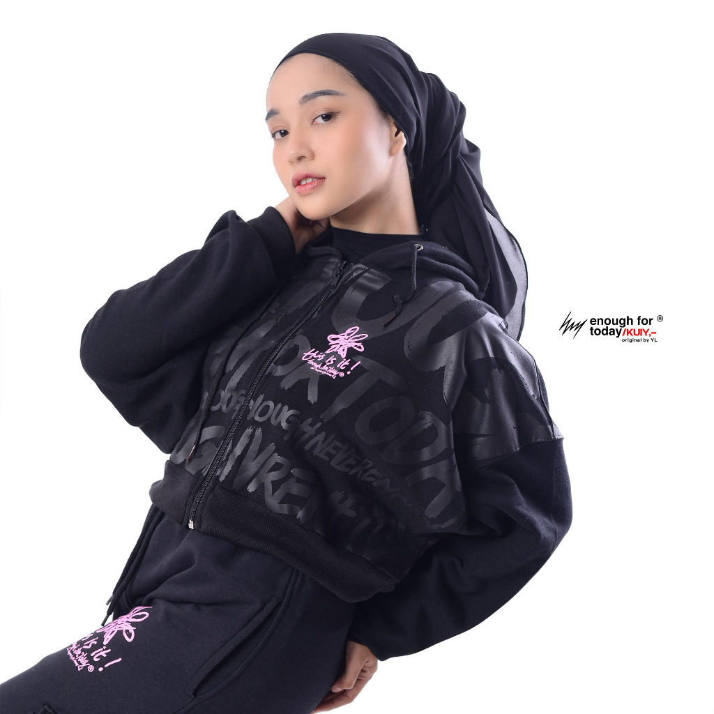 Enough For Today KUIY Crop Oversize Hoodie Full Print