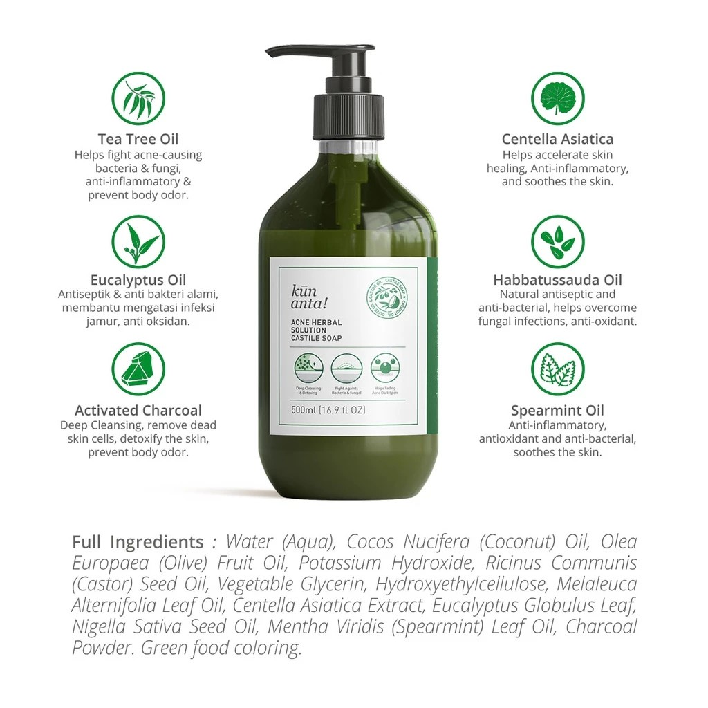 Kun Anta Indonesia Kun Anta! Acne Herbal Solution Castile Soap