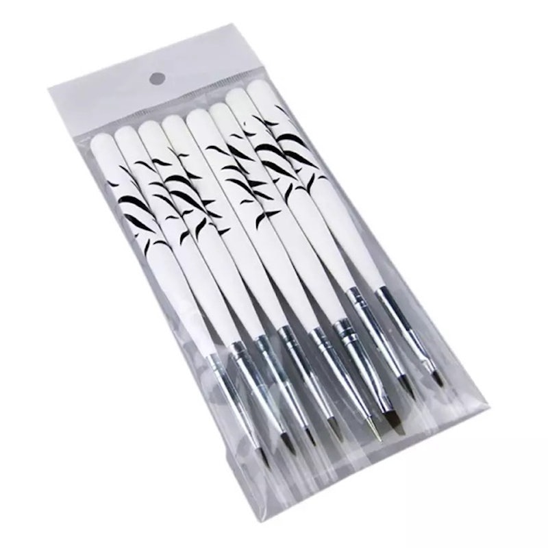 8 Pcs Brush Nail Art Zebra 2