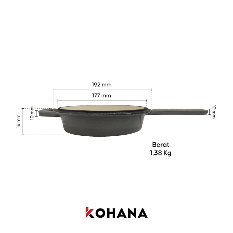 Kohana Enamel Cast Iron Saucepan & Skillet 3