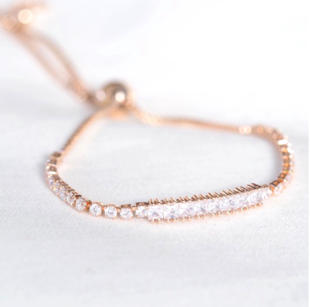 Gelang Serut Rhodium Wanita Gemma Adjustable