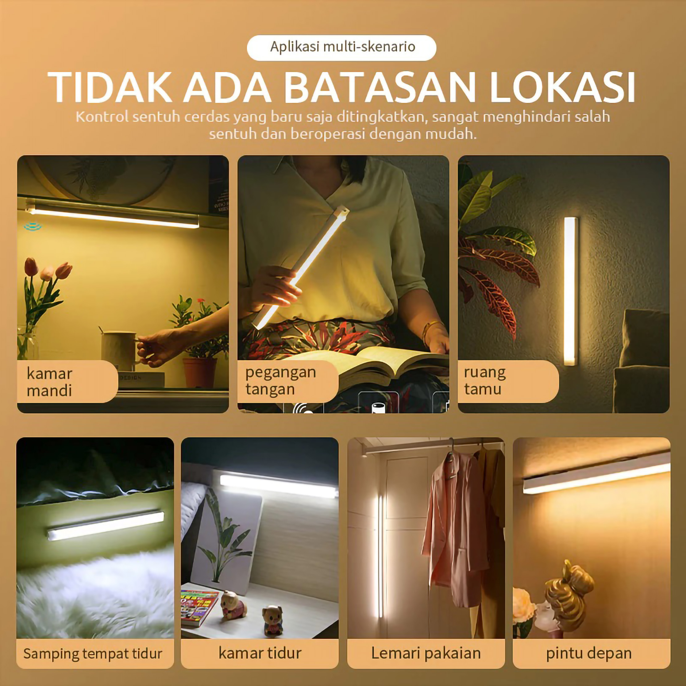 Gaorui Ecommerce Indonesia Lighthundred Lampu Sensor Gerak Magnetic LED