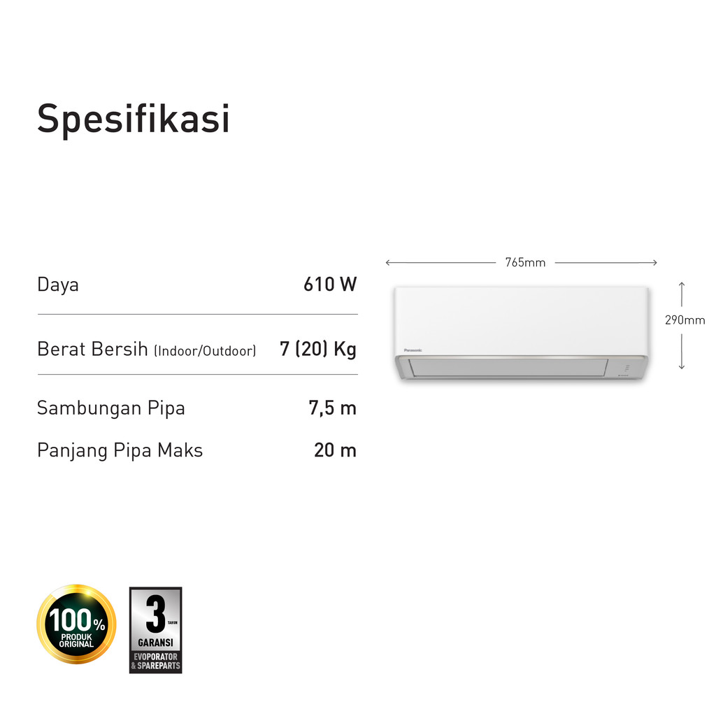 Panasonic Gobel Indonesia Panasonic AC Split 3/4 PK Low Voltage + nanoe™ X (Air Purifier) CS/CU-PN7AKJ