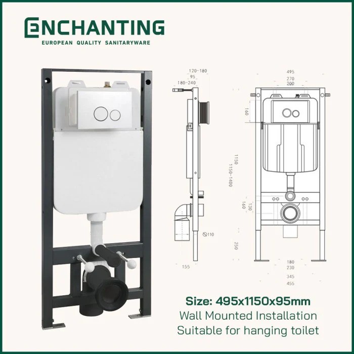 Bangunan Jaya Cemerlang Enchanting Wall Hung Toilet  E1365