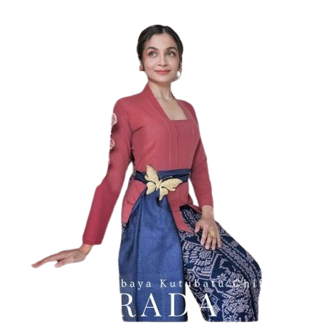 Setelan Kebaya Kutubaru Bali Lengan Panjang Chiffon Prada