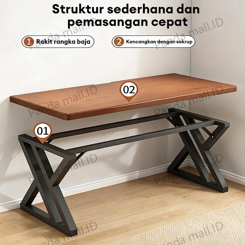 Meja Belajar Kayu Solid 3