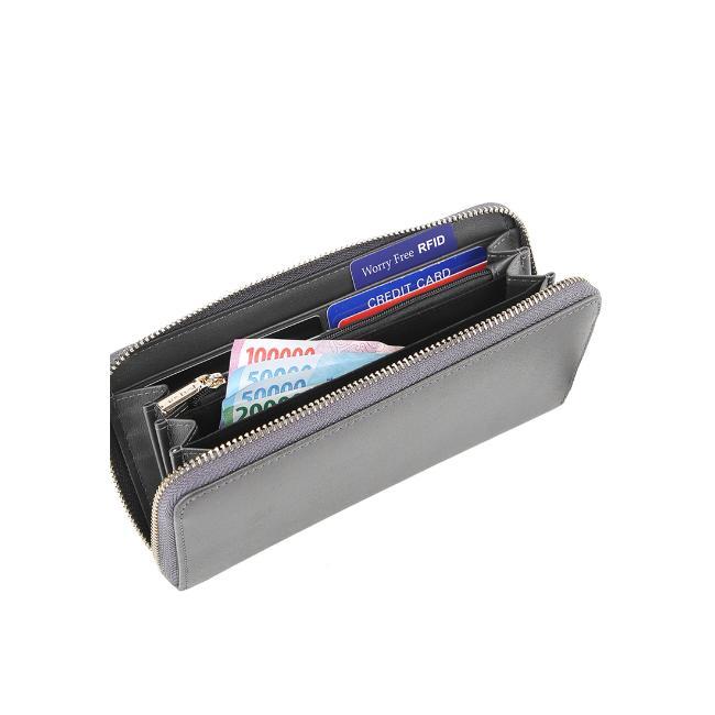 Hush Puppies Bonnie Long Zip Wallet Dark Grey 5