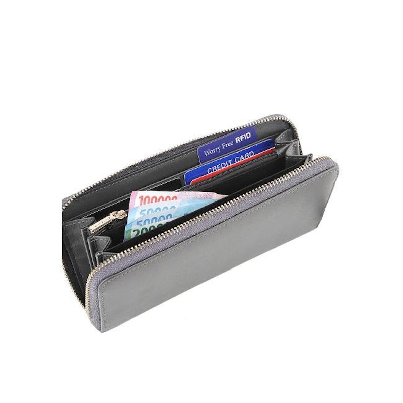 Hush Puppies Bonnie Long Zip Wallet Dark Grey 5