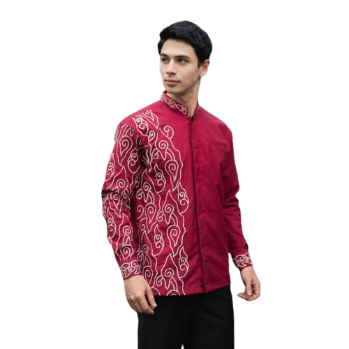 Kemeja Bordir Pria Adnan 02 (Maroon)