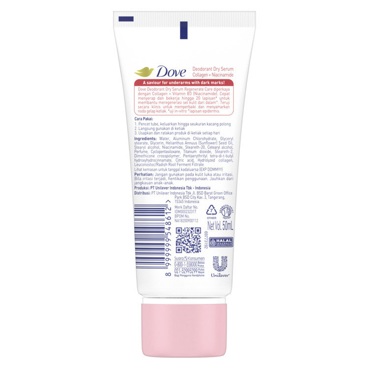 Unilever Indonesia Dove Deodorant Dry Serum Even Tone & Deep Renew