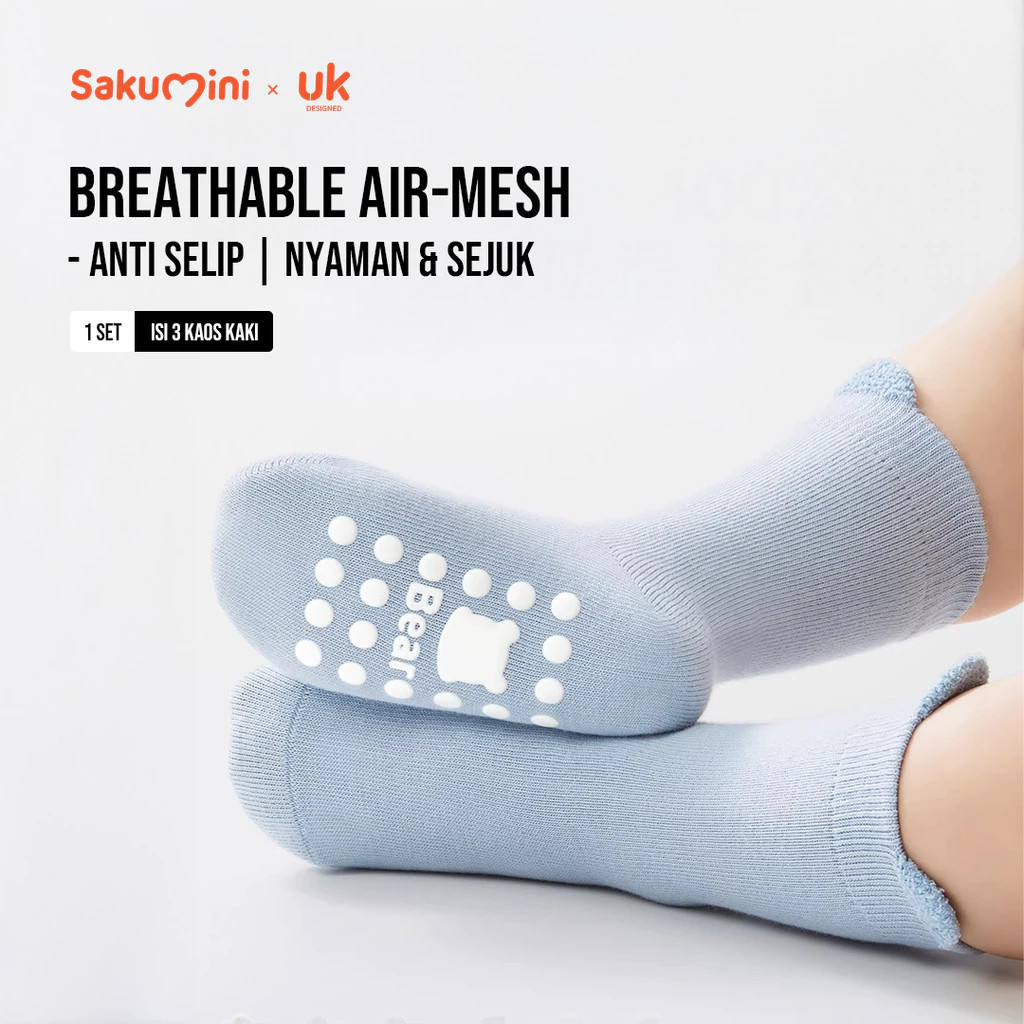 Sakumini Kaos Kaki Bayi Anti Slip 3 Pasang 2