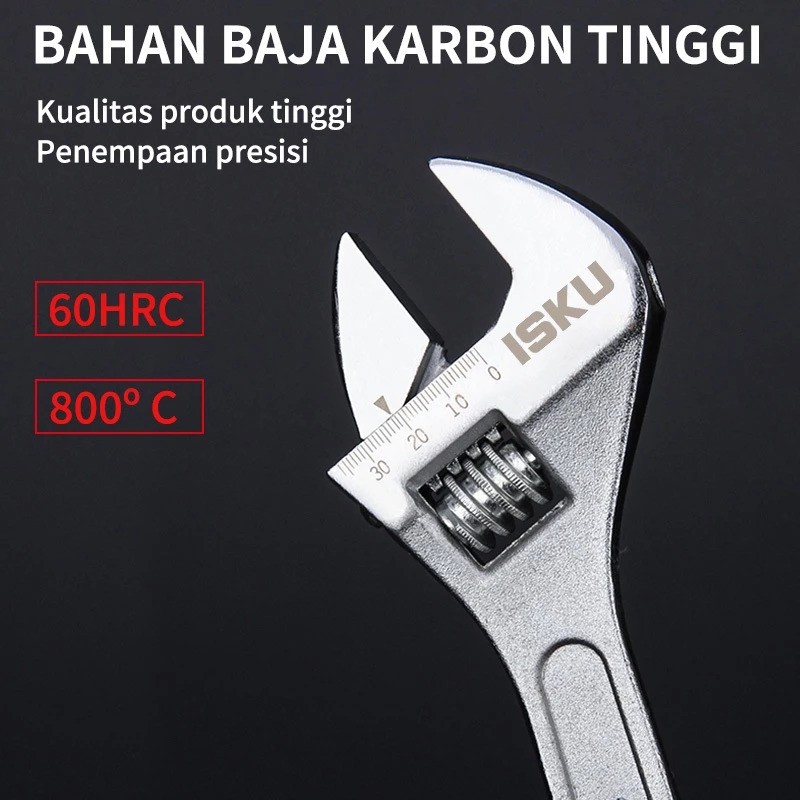 ISKU Adjustable Wrench 8 Inch 2