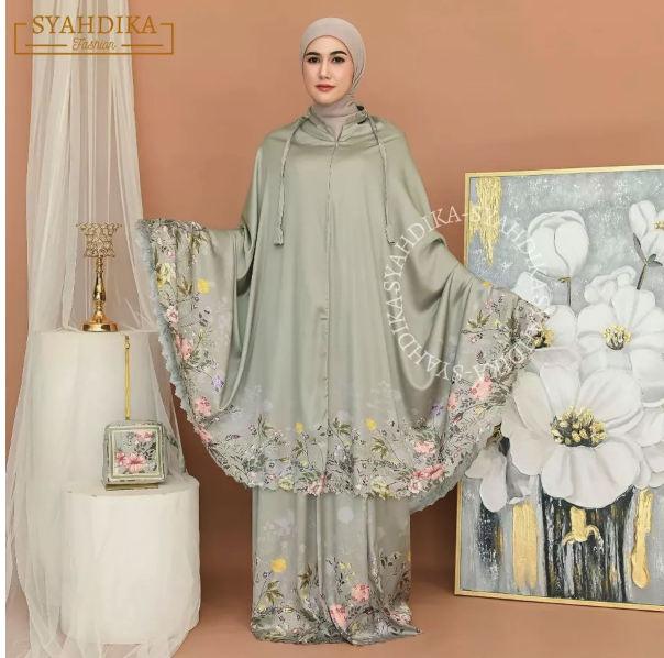  Syahdika Mukena Dewasa Silk Premium 2in1 Balqis Series Free Sejadah