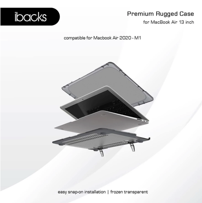 Ibacks Rugged Case Macbook Air 2020/M1 Grey 3