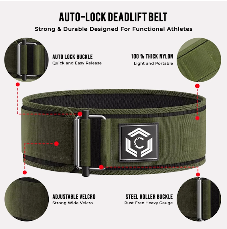 CoreNation Auto Lock Nylon Lifting Belt 3