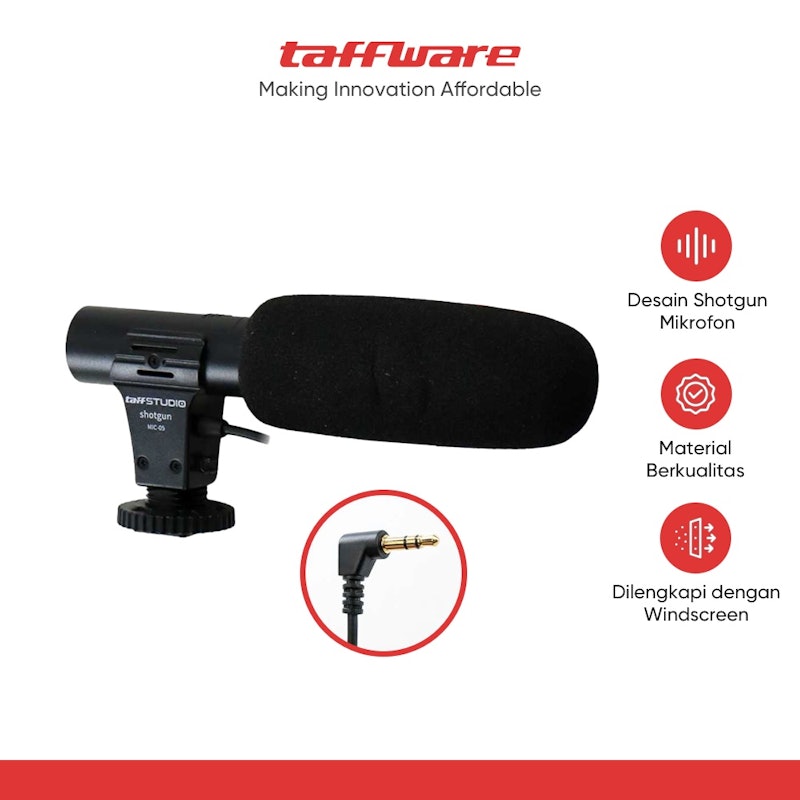 TaffSTUDIO Shotgun Microphone untuk DSLR 2