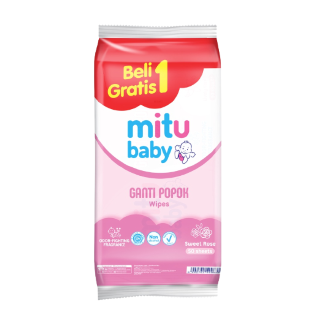 Mitu Baby Ganti Popok Sweet Rose 50 Lembar