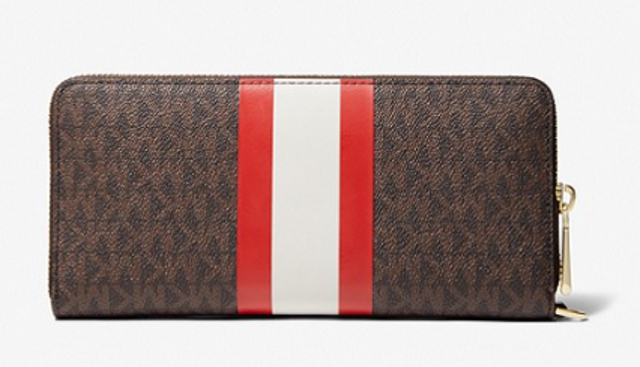 Michael Kors Large Logo Stripe Continental Wallet 34F1GJ6T6U