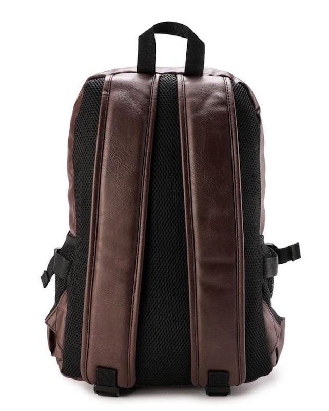 Urban State Distressed Leather Mesh Backpack 3
