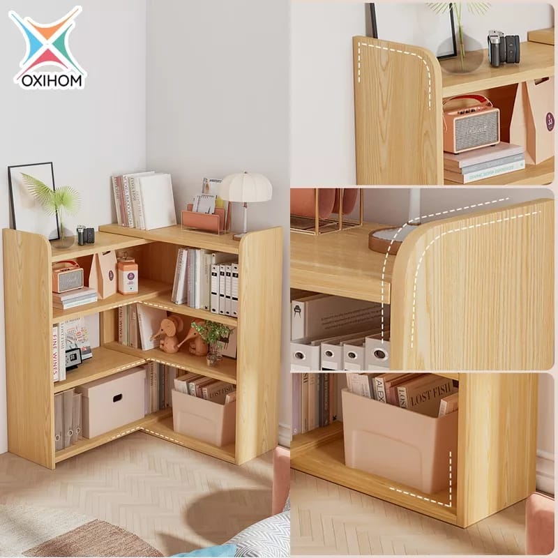 Oxihom Lemari Kayu Pajangan Lipat Sudut