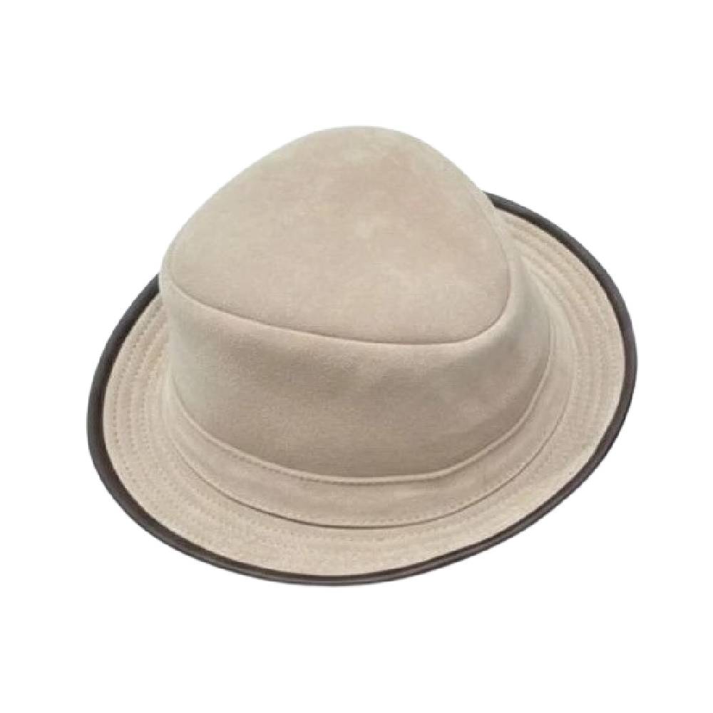 Syamil Leather Topi Fedora Bulat