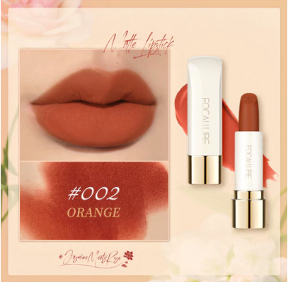 FCL Internasional Indonesia FOCALLURE #JasmineMeetsRose Matte Lipstick 002 Orange