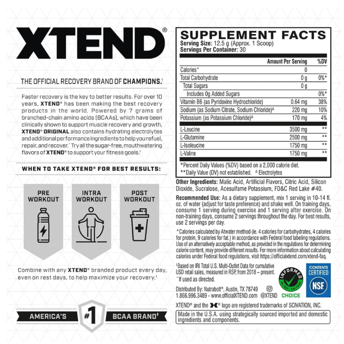 XTEND Scivation Xtend Bcaa Original 90 Serving 