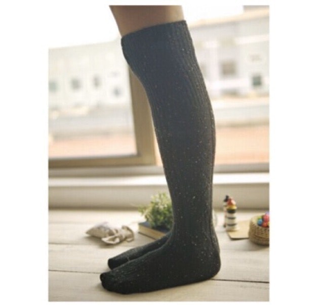 Natural Heart High Crew Socks