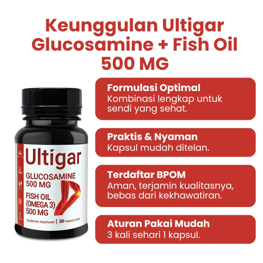 Ultigar Ultigar Glucosamine Omega 3 Fish Oil 500 mg