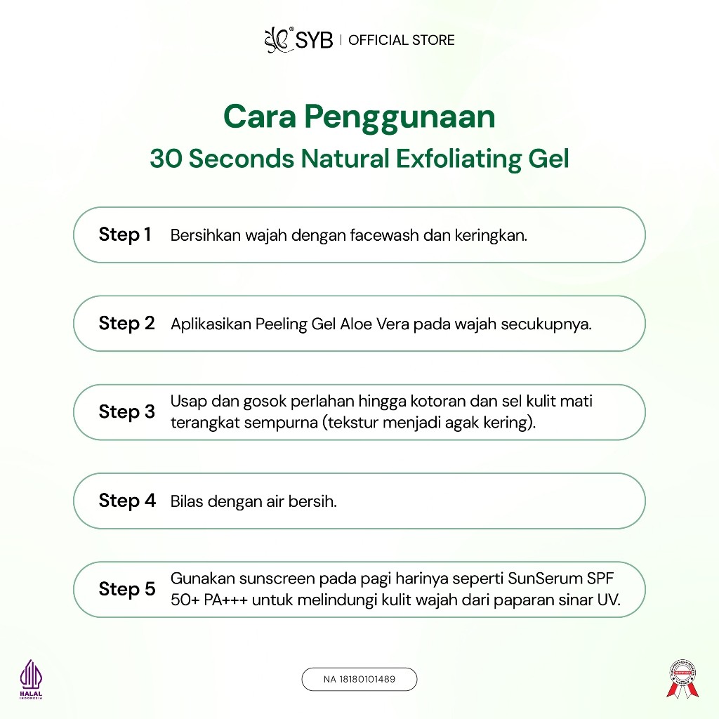 Alwinda Pratama Jaya SYB Facial Glowing Peeling Gel Aloe Vera